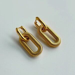 gold modular huggie earrrings